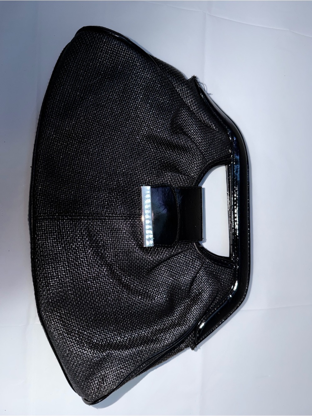 Cato Black Evening Clutch with Gloss Accent